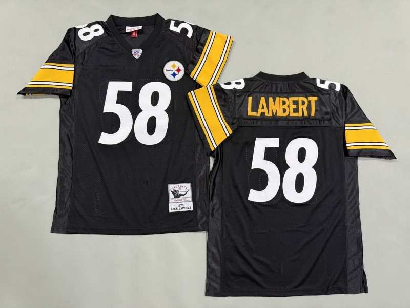 Men 2025 Pittsburgh Steelers #58 Lambert black Throwback Limited NFL Jersey style 004->pittsburgh steelers->NFL Jersey